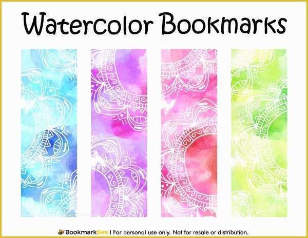 Free Printable Bookmarks Templates Of Free Printable Watercolor Bookmarks Download the Pdf