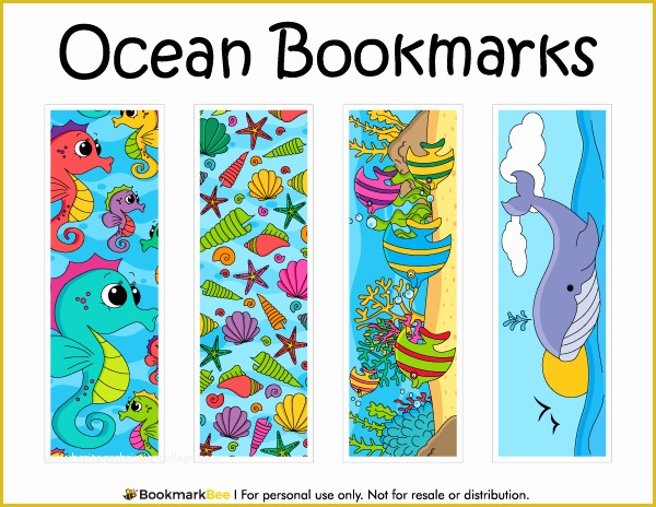 Free Printable Bookmarks Templates Of Printable Ocean Bookmarks