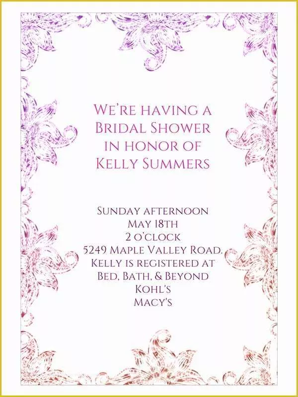 Free Printable Bridal Shower Invitations Templates Of 10 Bridal Shower Invitation Templates