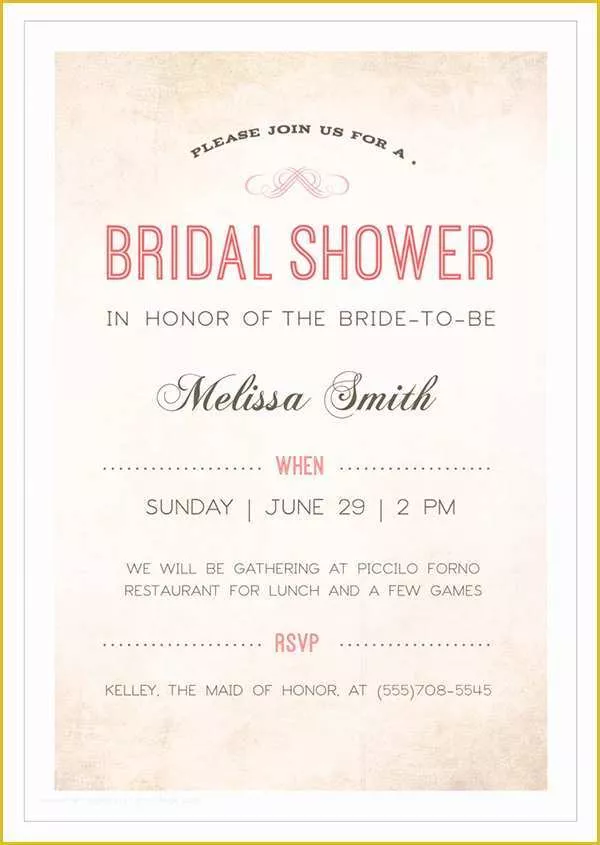 Free Printable Bridal Shower Invitations Templates Of 30 Best Bridal Shower Invitation Templates