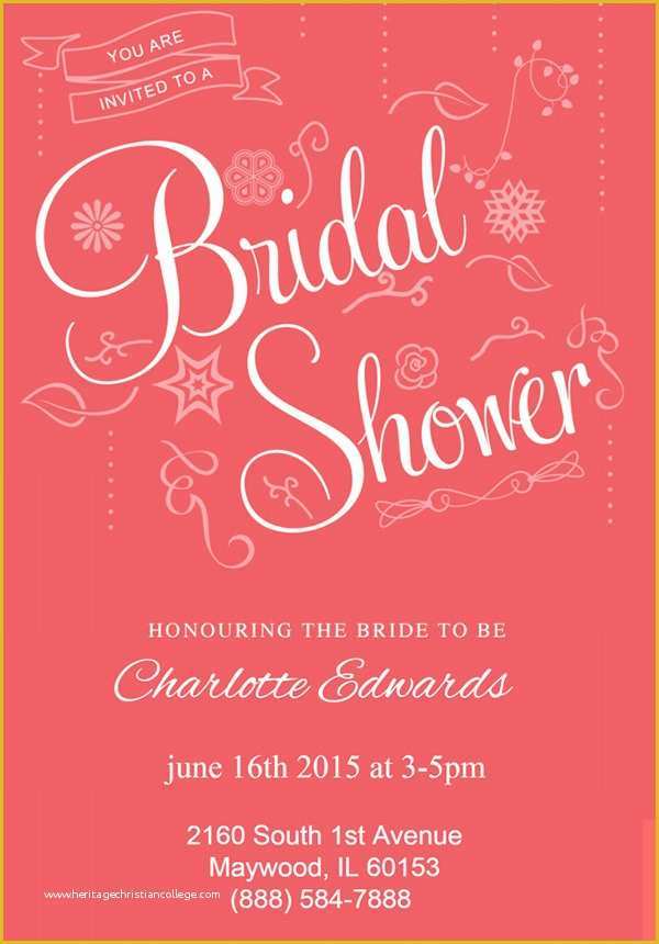 Free Printable Bridal Shower Invitations Templates Of 30 Best Bridal Shower Invitation Templates