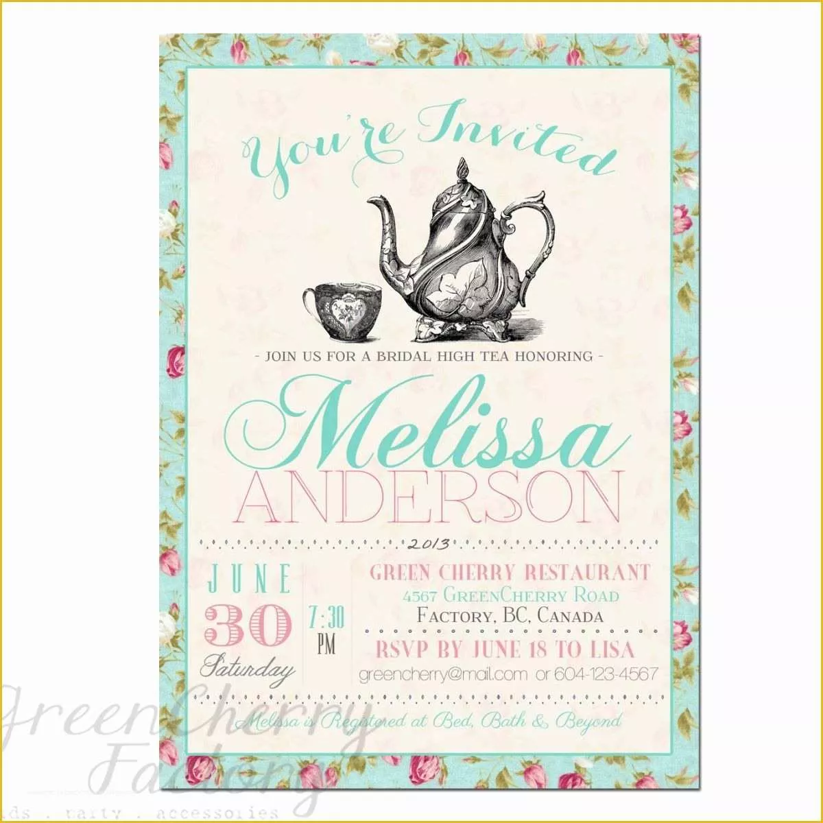 Free Printable Bridal Shower Invitations Templates Of Tea Party Invitation Templates to Print