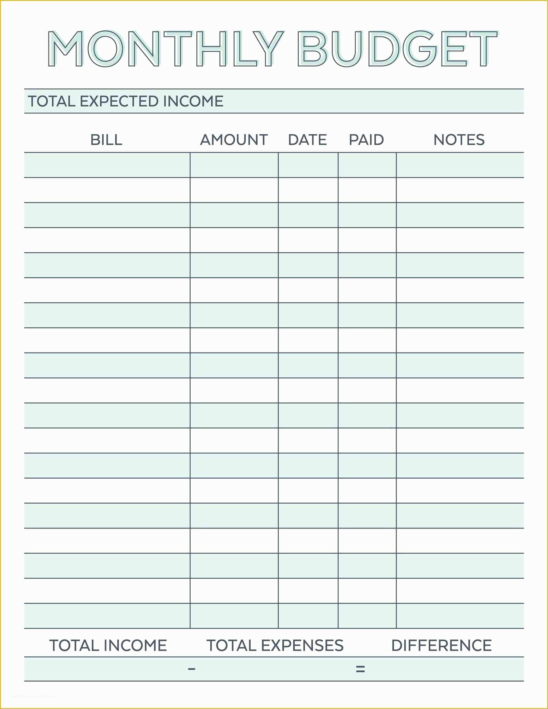 Free Printable Budget Template Monthly Of Bud Planner Planner Worksheet Monthly Bills Template