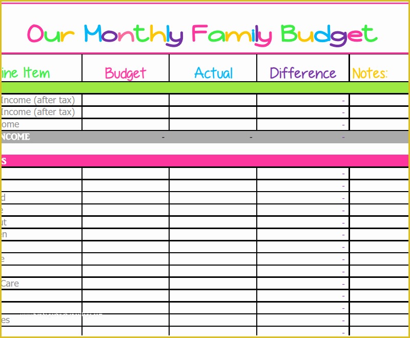 Free Printable Budget Template Monthly Of Bud Templates What Mommy Does