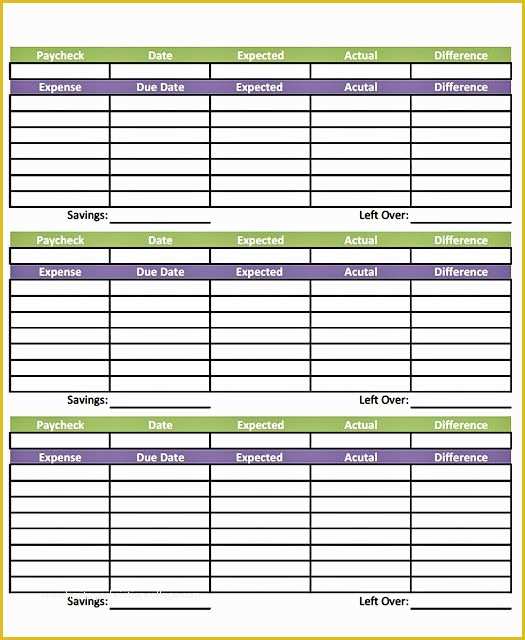 Free Printable Budget Template Monthly Of Livin Paycheck to Paycheck Free Printable Bud form