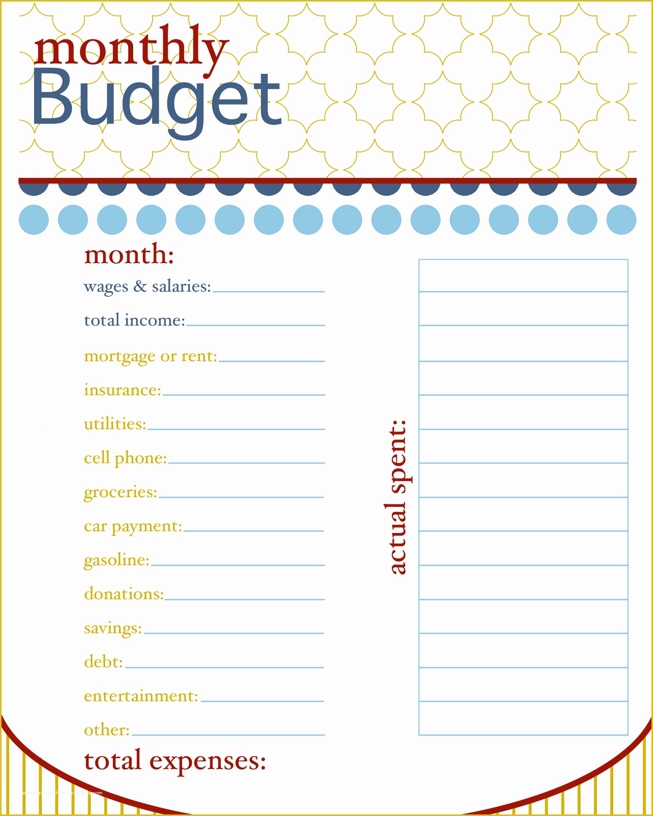 Free Printable Budget Template Monthly Of Monthly Bud Printable