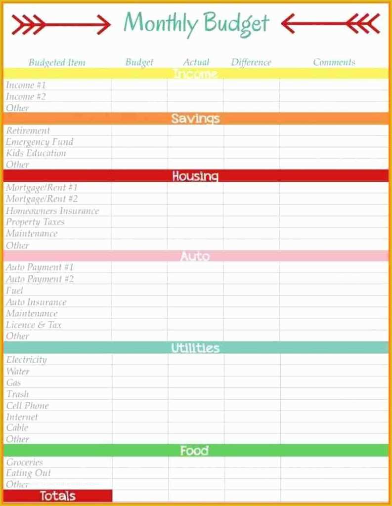 Free Printable Budget Template Monthly Of Monthly Bud Spreadsheet Spreadsheet Templates for