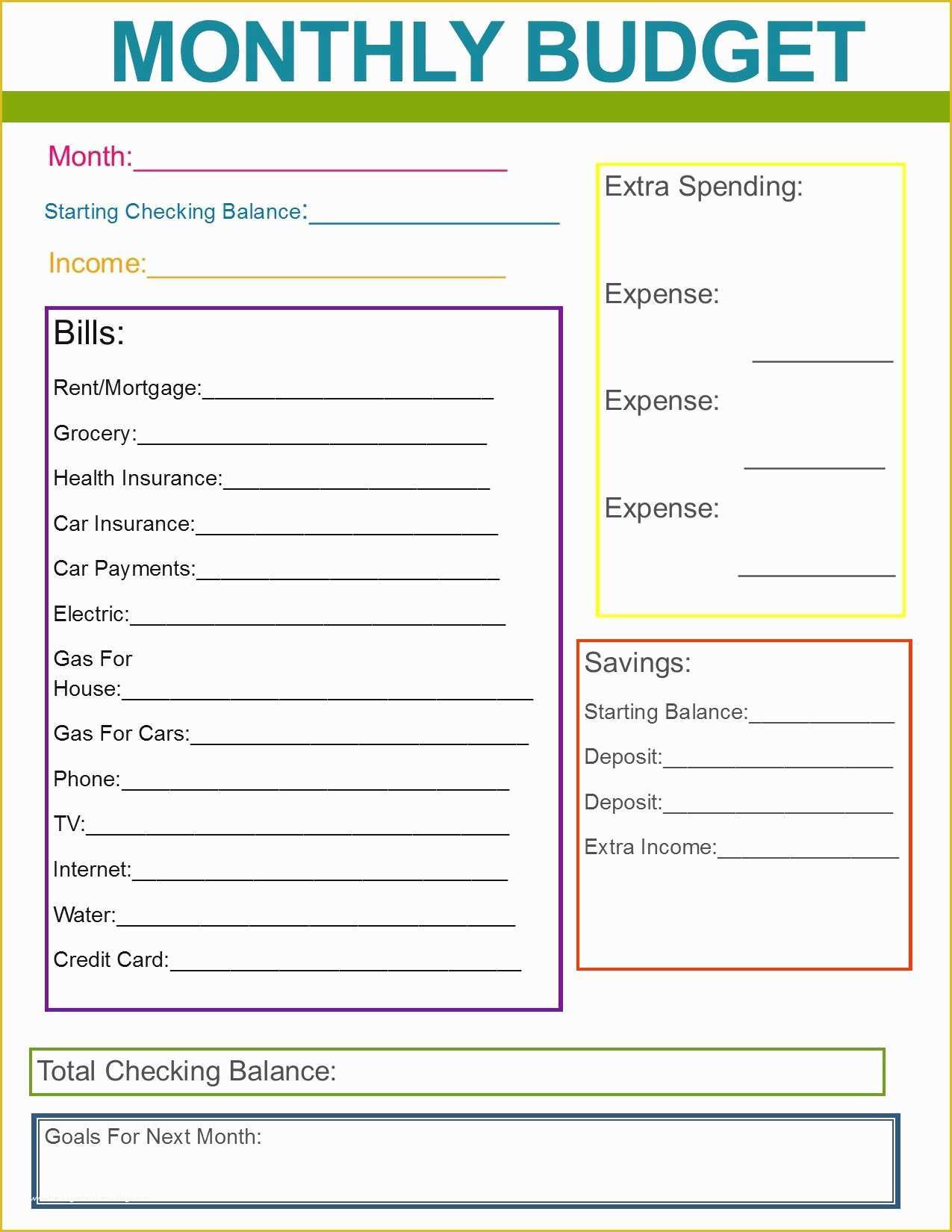 Free Printable Budget Template Monthly Of Monthly Family Bud Great Habit to Start for the New