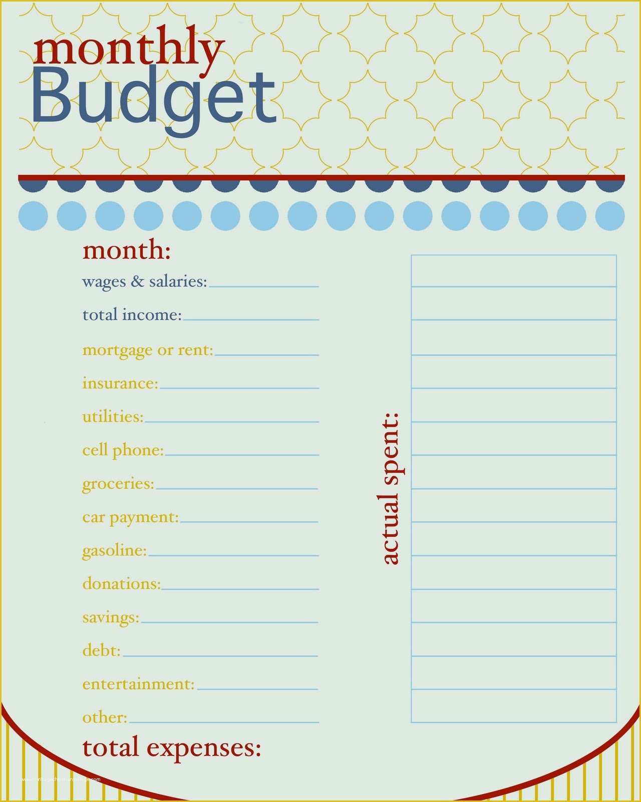 Free Printable Budget Template Monthly Of Sissyprint Freebie Friday Monthly Bud