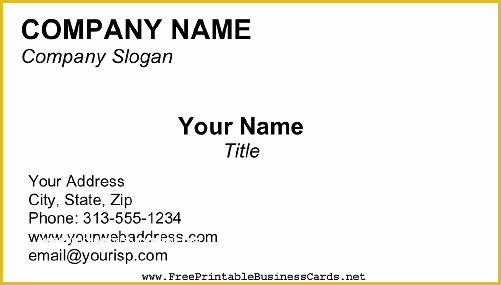 Free Printable Business Card Templates for Word Of Blank Business Card