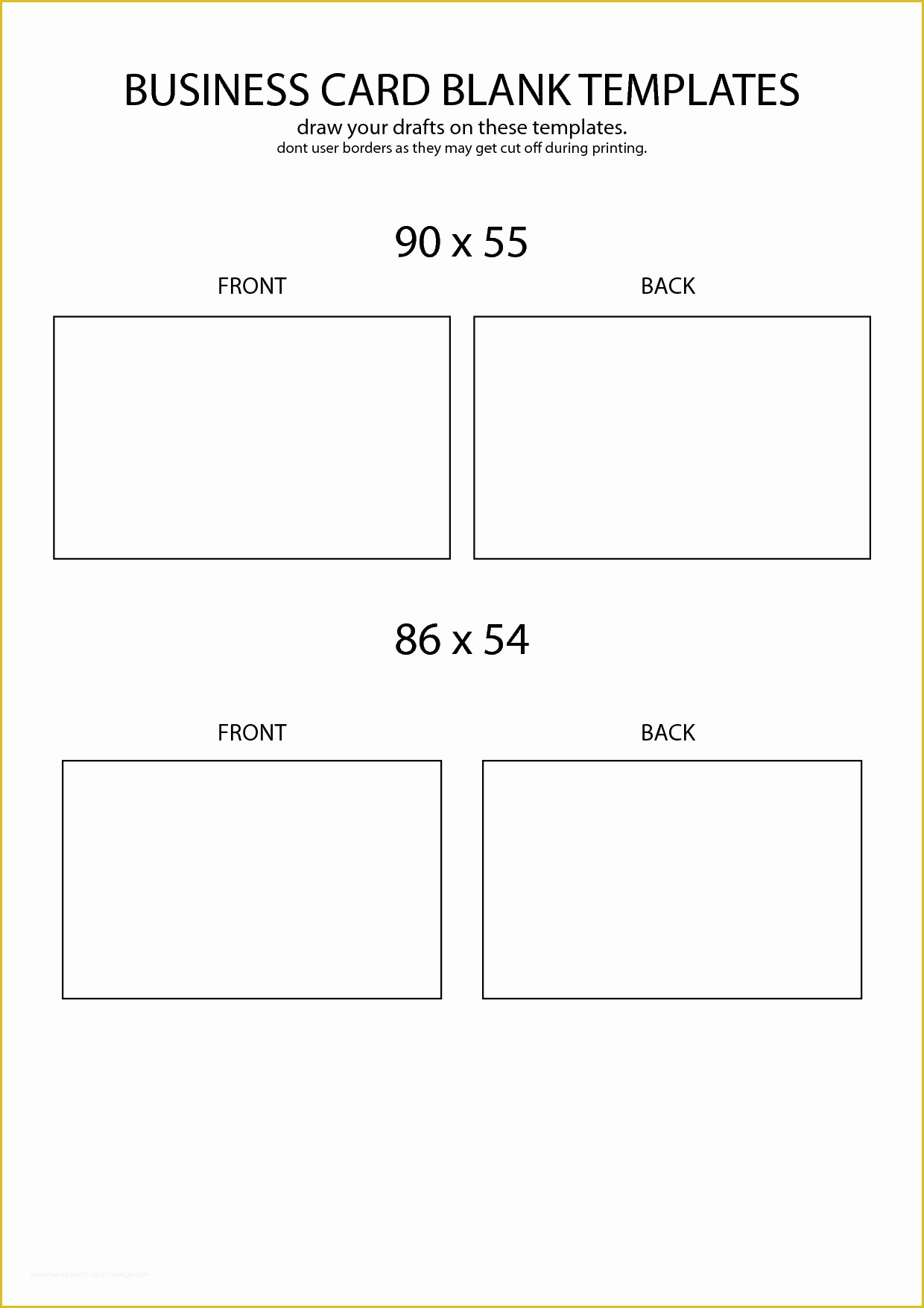 Free Printable Business Card Templates Of Plain Business Cards