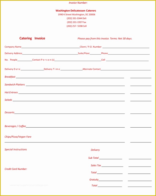 Free Printable Catering Invoice Template Of 5 Best Catering Invoice Templates for Decorative Business