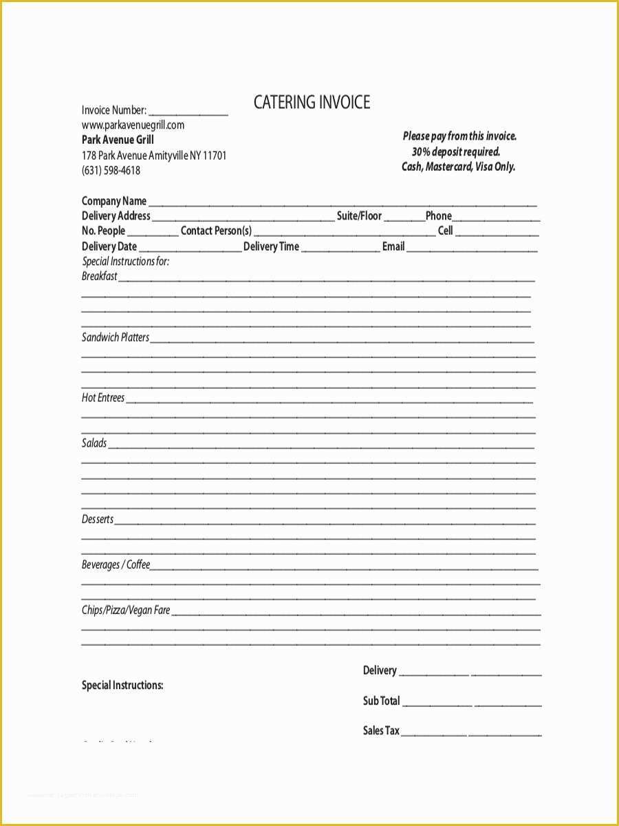 Free Printable Catering Invoice Template Of 6 Catering Receipts 