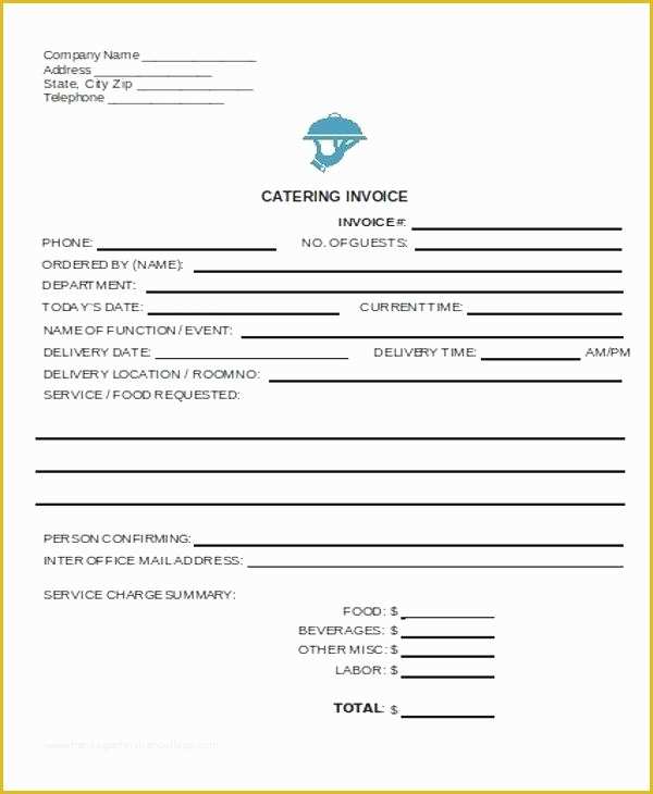Free Printable Catering Invoice Template