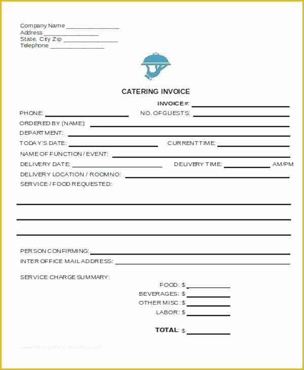 Free Printable Catering Invoice Template Of Catering Receipt Template Restaurant Catering Invoice