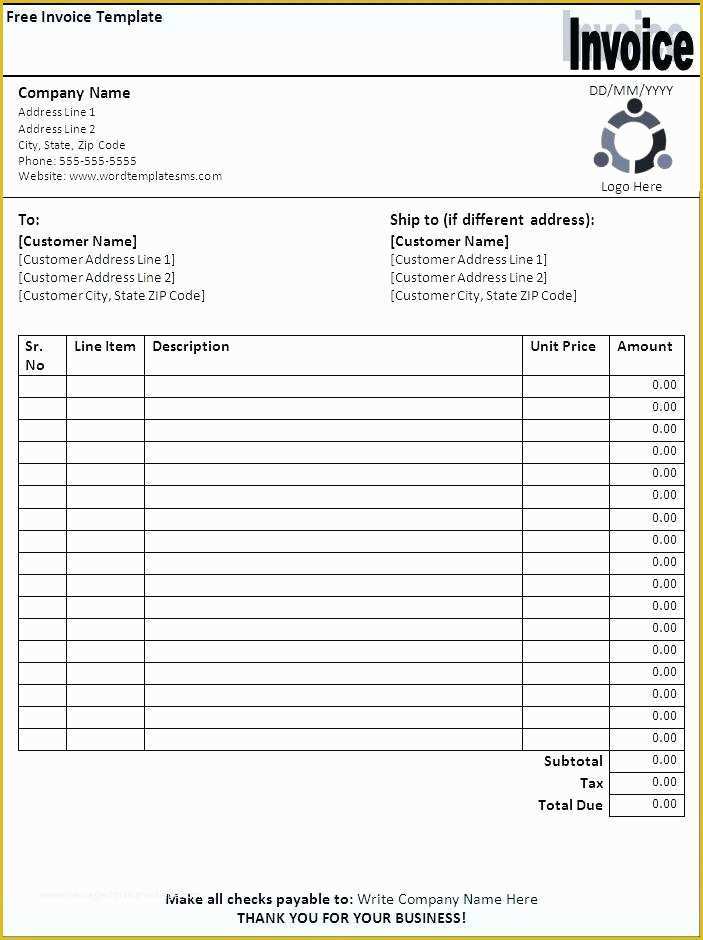 Free Printable Catering Invoice Template Of Printable Free Invoices – thedailyrover