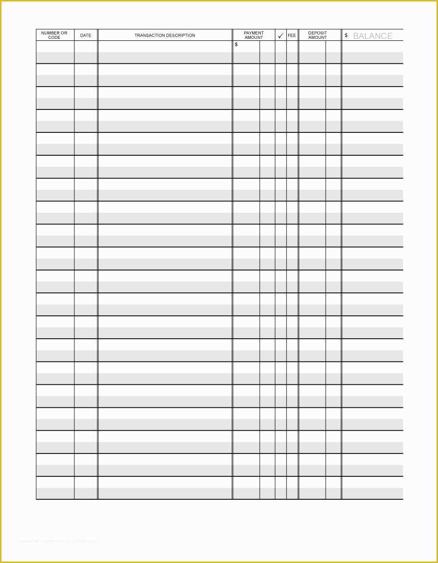 Free Printable Check Register Templates Of 37 Checkbook Register Templates [ Free Printable]