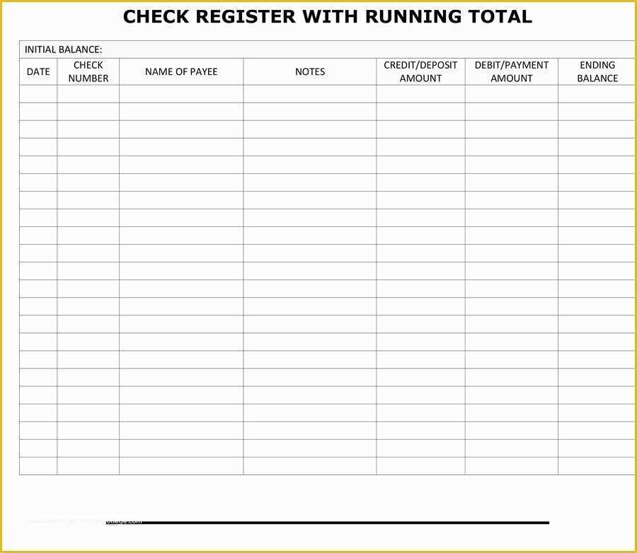 Free Printable Check Register Templates Of 37 Checkbook Register Templates [ Free Printable]