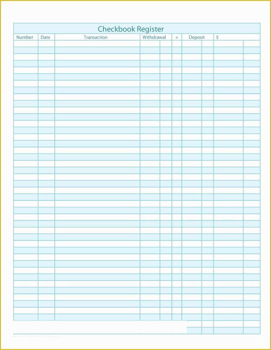 Free Printable Check Register Templates Of 37 Checkbook Register Templates [ Free Printable]