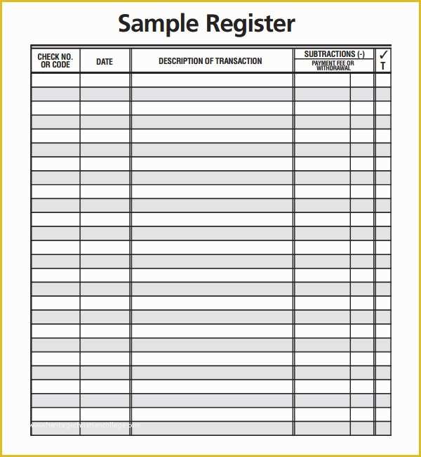 Free Printable Check Register Templates Of 5 Best Of Free Printable Check Register Pdf Free