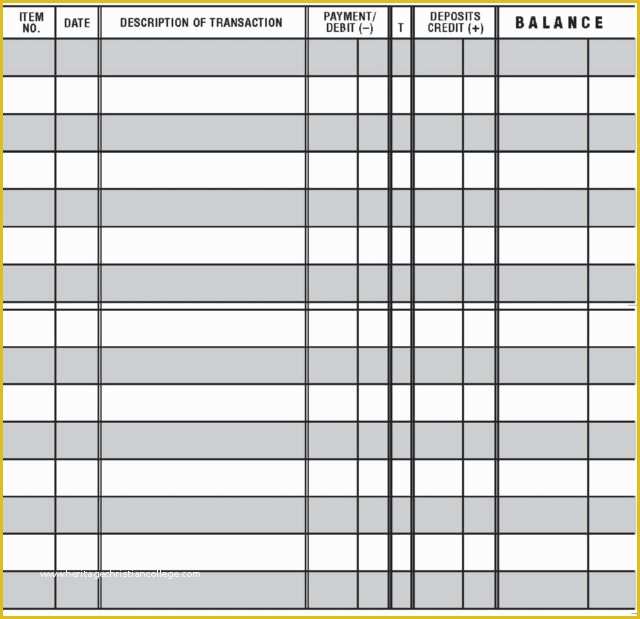 Free Printable Check Register Templates Of 5 Easy to Read Checkbook Transaction Register Print