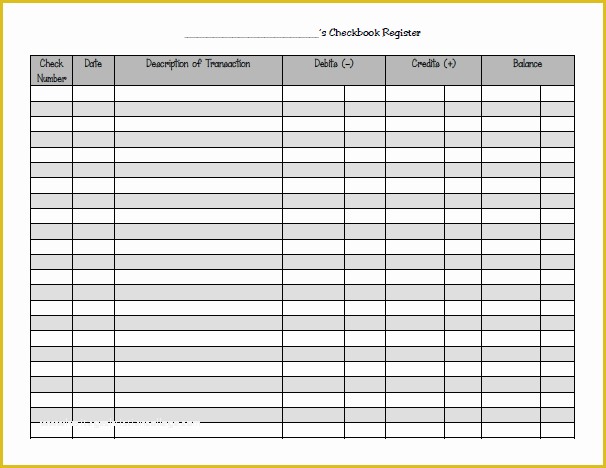 Free Printable Check Register Templates Of 9 Excel Checkbook Register Templates Excel Templates