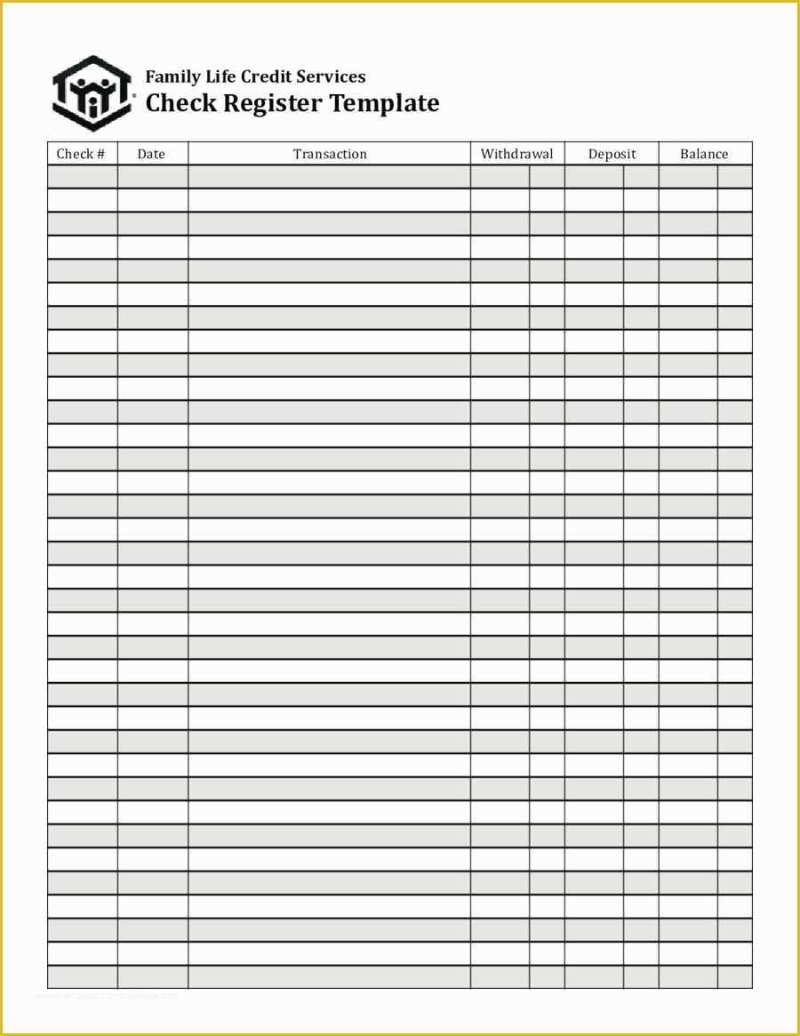 Free Printable Check Register Templates Of Blank Check Register Template Amusing 37 Checkbook