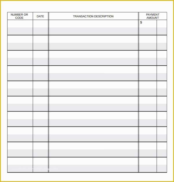 Free Printable Check Register Templates Of Check Register 9 Download Free Documents In Pdf