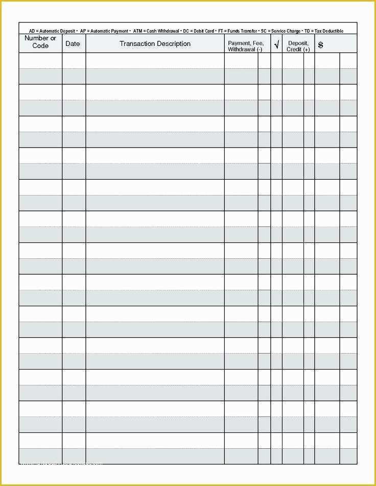 Free Printable Check Register Templates Of Checkbook Register Printable Check Full Page Pages