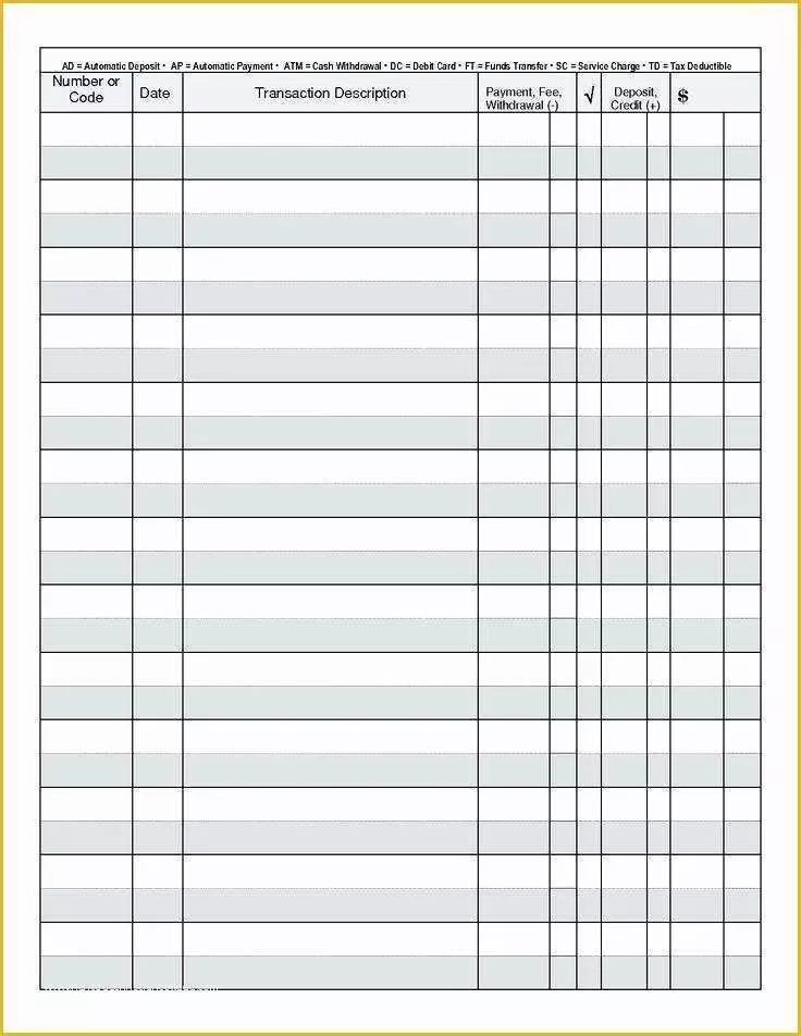 Free Printable Check Register Templates Of Checkbook Register Printable Check Full Page Pages