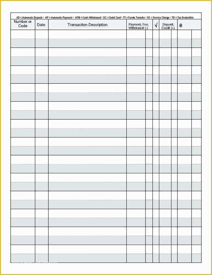 Free Color Printable Checkbook Register Gaseranking