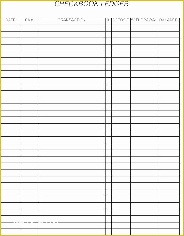 Free Printable Check Register Templates Of Checkbook Register Template