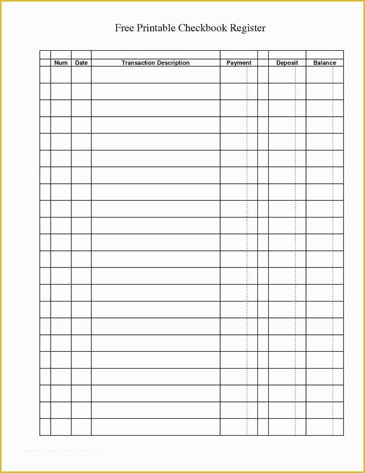 Free Printable Check Register Templates Of Free Printable Bookkeeping Sheets
