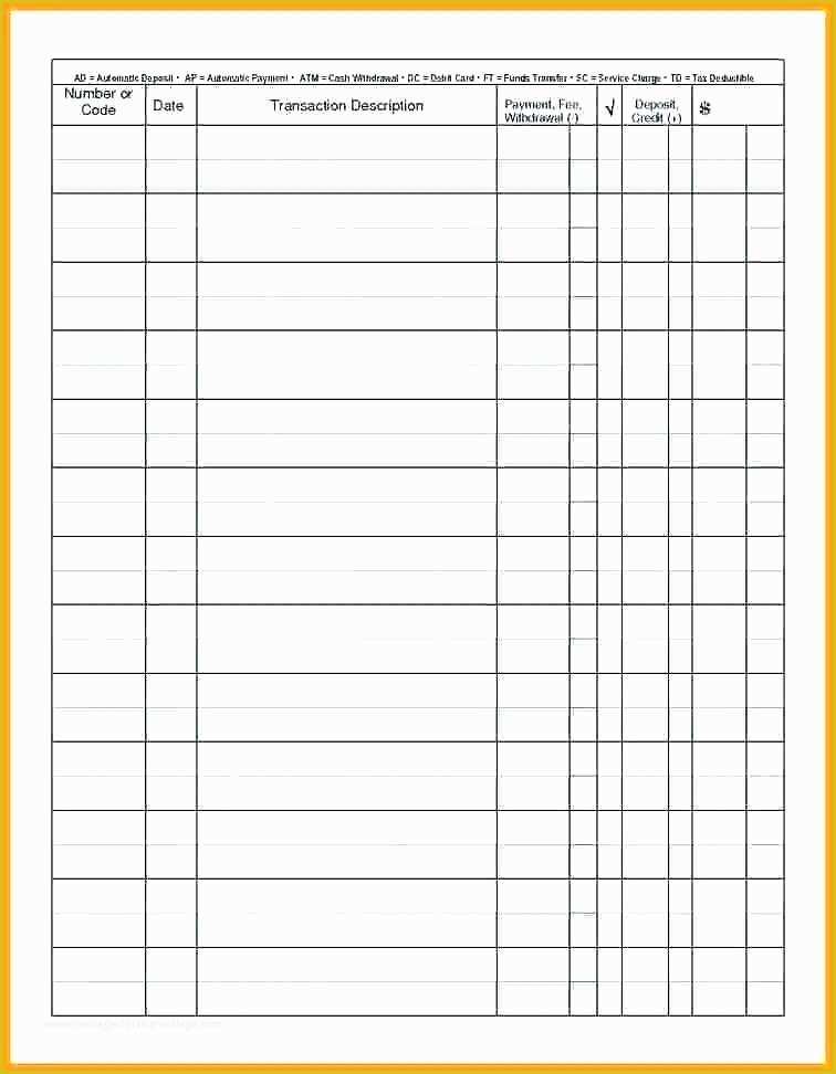 Free Printable Check Register Templates Of Free Printable Checkbook Balance Sheet Register Sheets 5