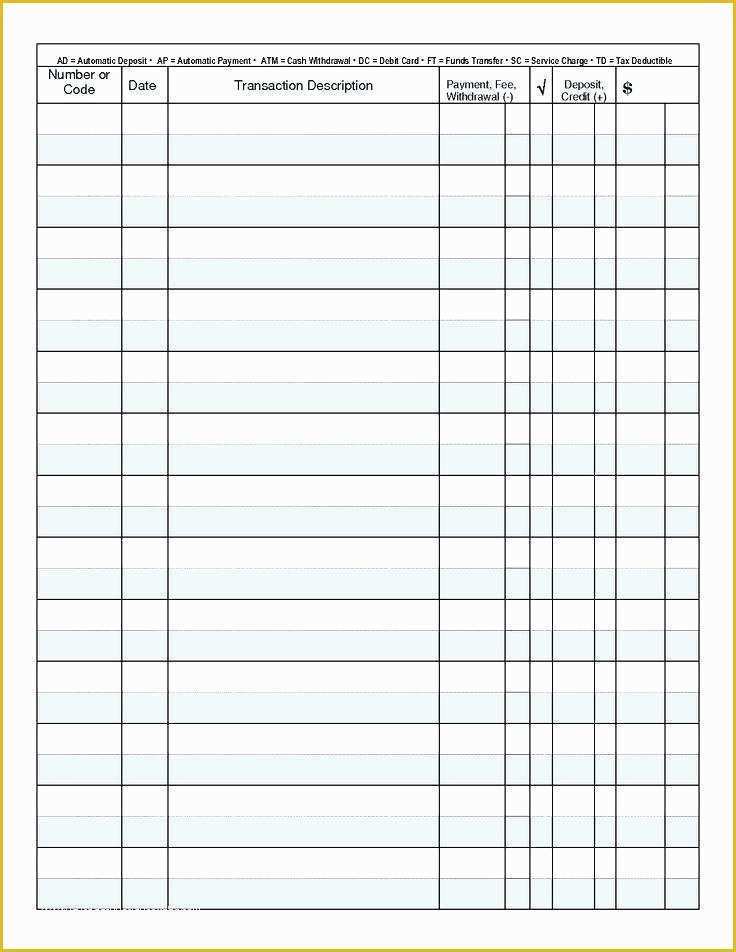 Free Printable Check Register Templates Of My Checkbook Register Printable Check Register Book