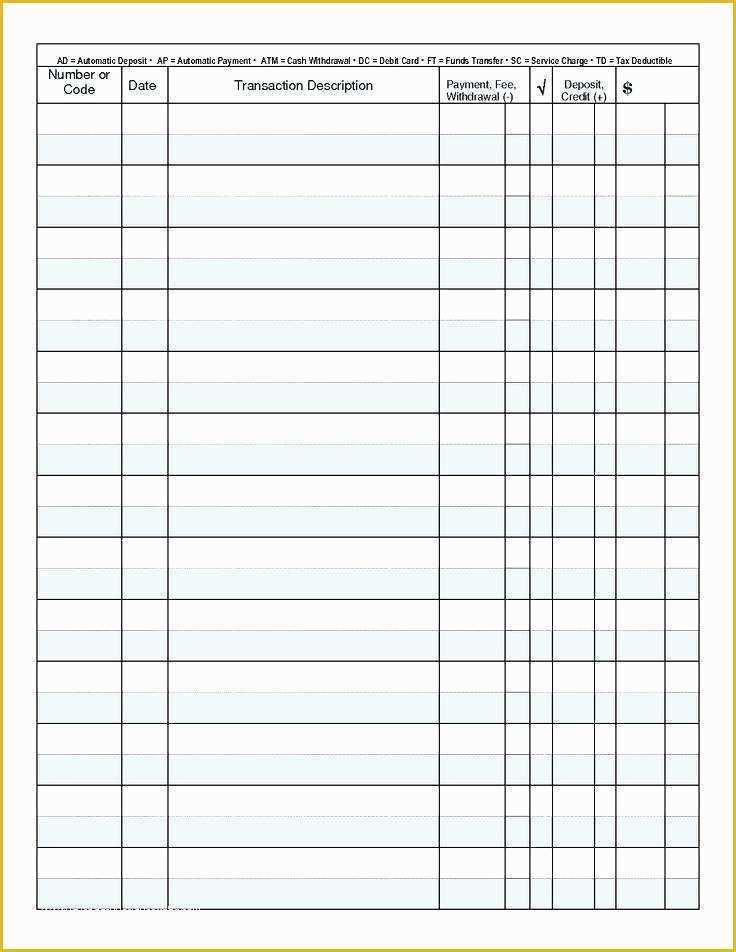 Free Printable Check Register Templates Of My Checkbook Register Printable Check Register Book