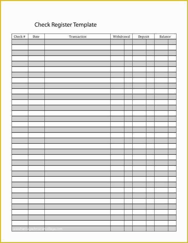 Free Printable Check Register Templates Of Online Check Register Ozilmanoof