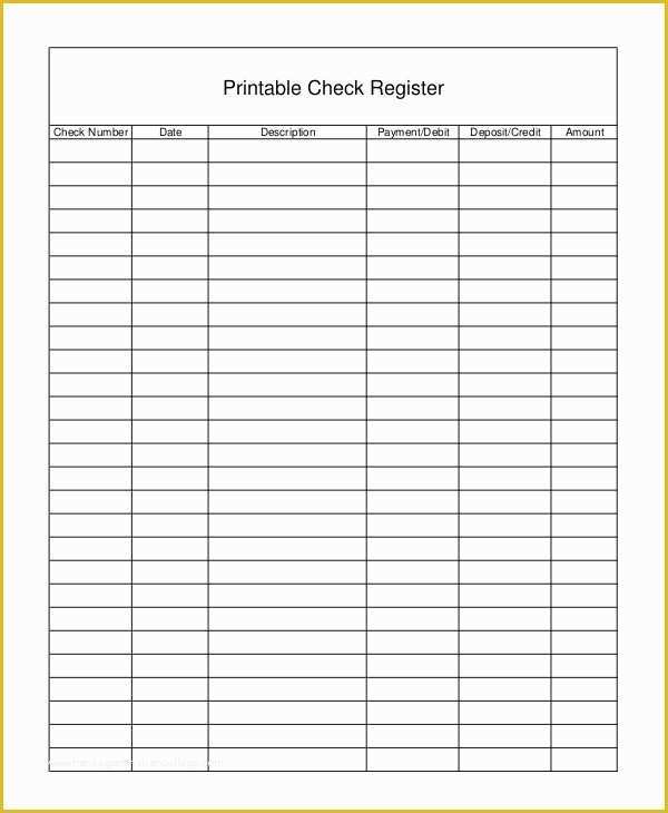 Free Printable Check Register Templates Of Sample Check Register Template 10 Free Sample Example