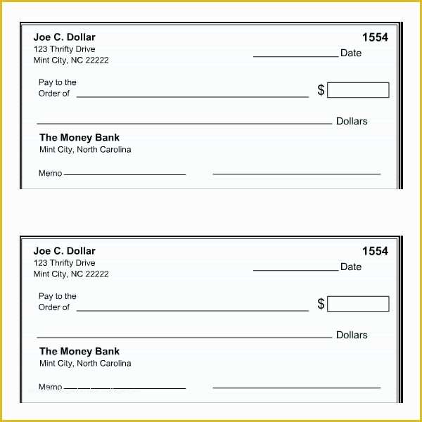 Free Printable Checks Template Of 43 Cheque Templates Free Word Excel Psd Pdf formats