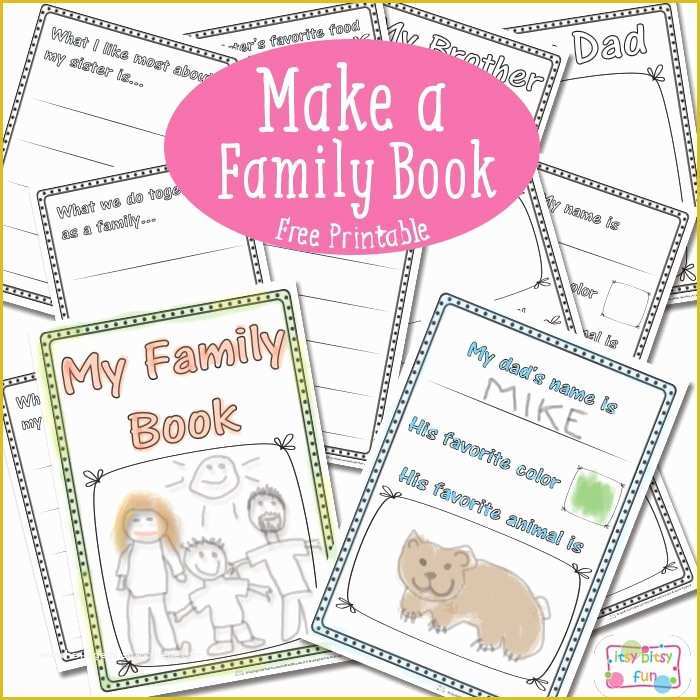 Free Printable Children's Book Template Of Family Book Free Printable Itsy Bitsy Fun