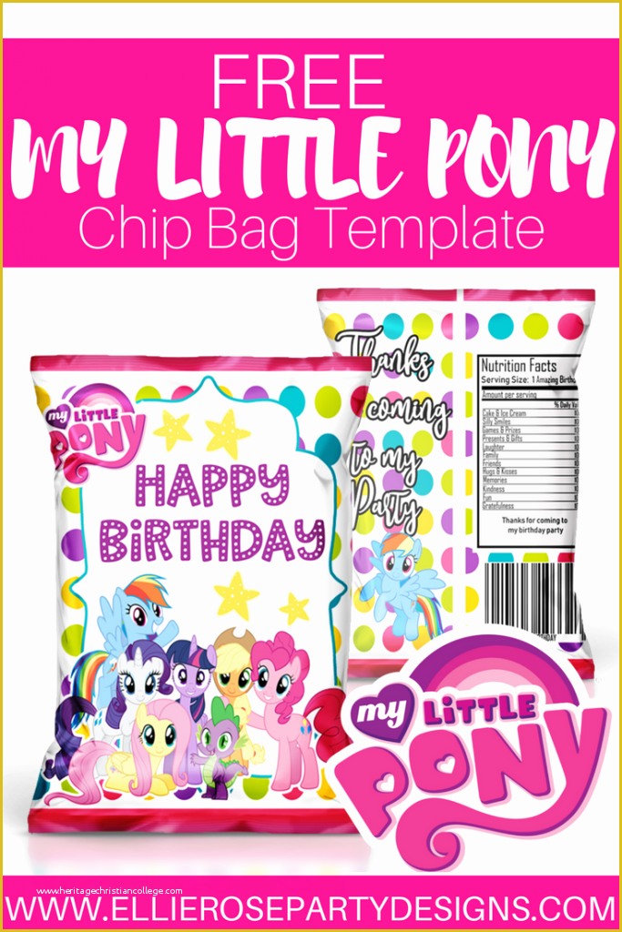 Free Printable Chip Bag Template Of My Little Pony Chip Bag Favor