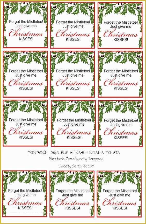 Free Printable Christmas Bag toppers Templates Of Free Printable Christmas Kisses Tags and Bag toppers