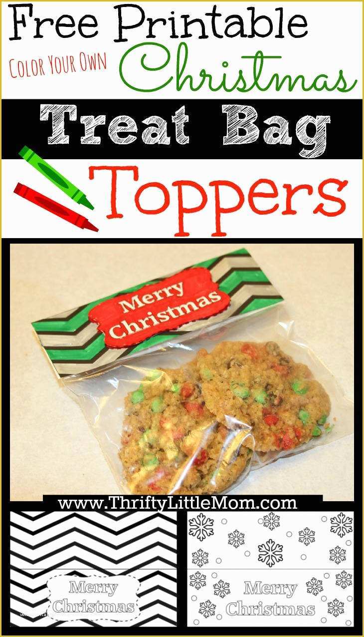 Free Printable Christmas Bag toppers Templates Of Free Printable Color Your Own Christmas Treat Bag toppers