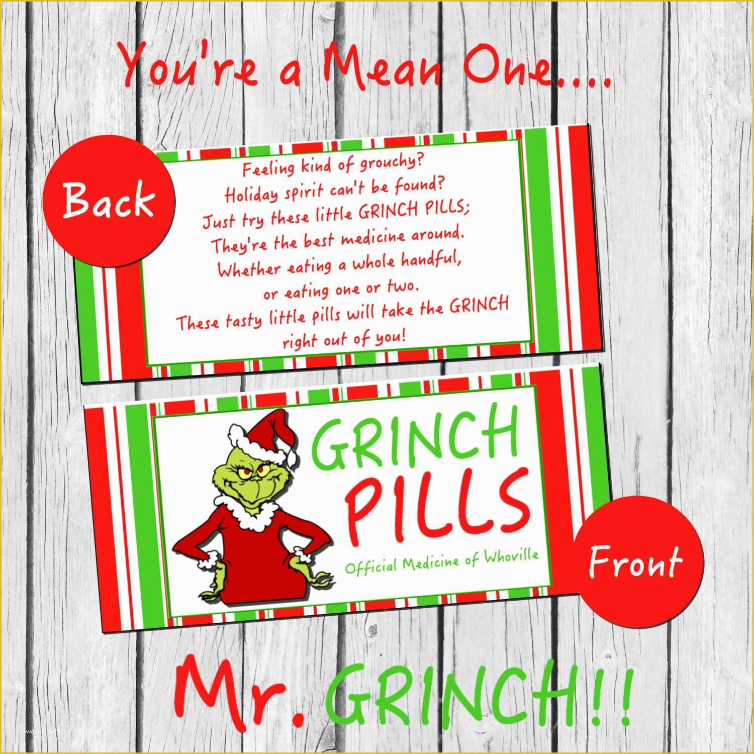 Free Printable Christmas Bag toppers Templates Of Grinch Pills Diy Printable Treat Bag toppers