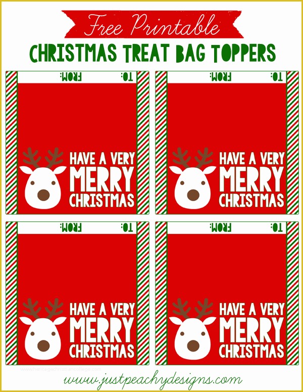 Free Printable Christmas Bag toppers Templates Of Just Peachy Designs Free Christmas Treat Bag toppers