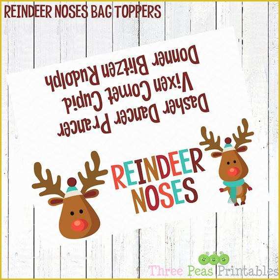 Free Printable Christmas Bag toppers Templates Of Reindeer Noses Printable Bag toppers Reindeer Noses Bag