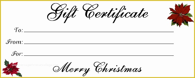 Free Printable Christmas Gift Certificate Template Word Of 18 Gift Certificate Templates Excel Pdf formats