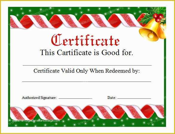 Free Printable Christmas Gift Certificate Template Word Of 20 Christmas Gift Certificate Templates – Free Sample