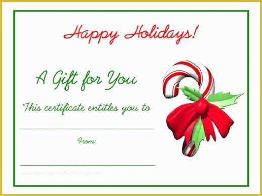 Free Printable Christmas Gift Certificate Template Word Of 5 Printable Holiday Certificate Templates