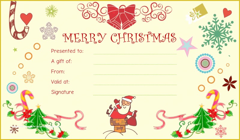 Free Printable Christmas Gift Certificate Template Word Of Christmas Fun Gift Certificate Template